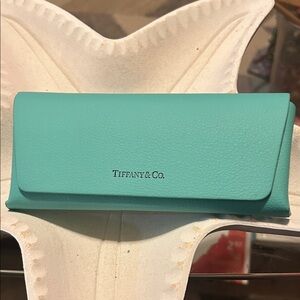 Tiffany & Co. Blue Leather Eyewear Pouch